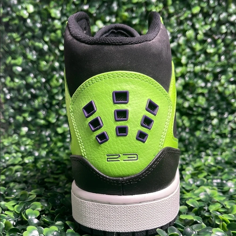 NIKE AIR‎ JORDAN Jordan 1 Flight Strap ‘Black Flash Lime Size 10.5